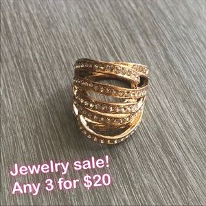 Faux Gold & Rhinestone ring